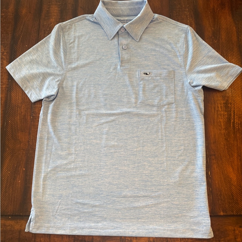 Vineyard Vines Men’s Heather Sky Blue Polo